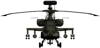 An attack helicopter facing foward